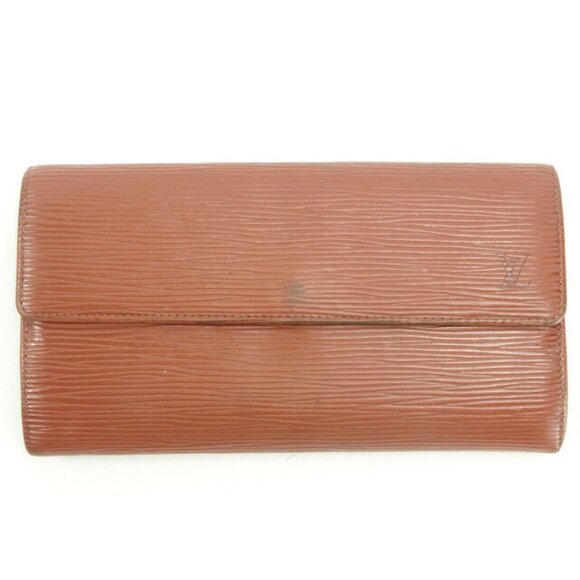Louis Vuitton Wallet Purse Long Wallet Epi Brown Woman Authentic - Picture 1 of 6